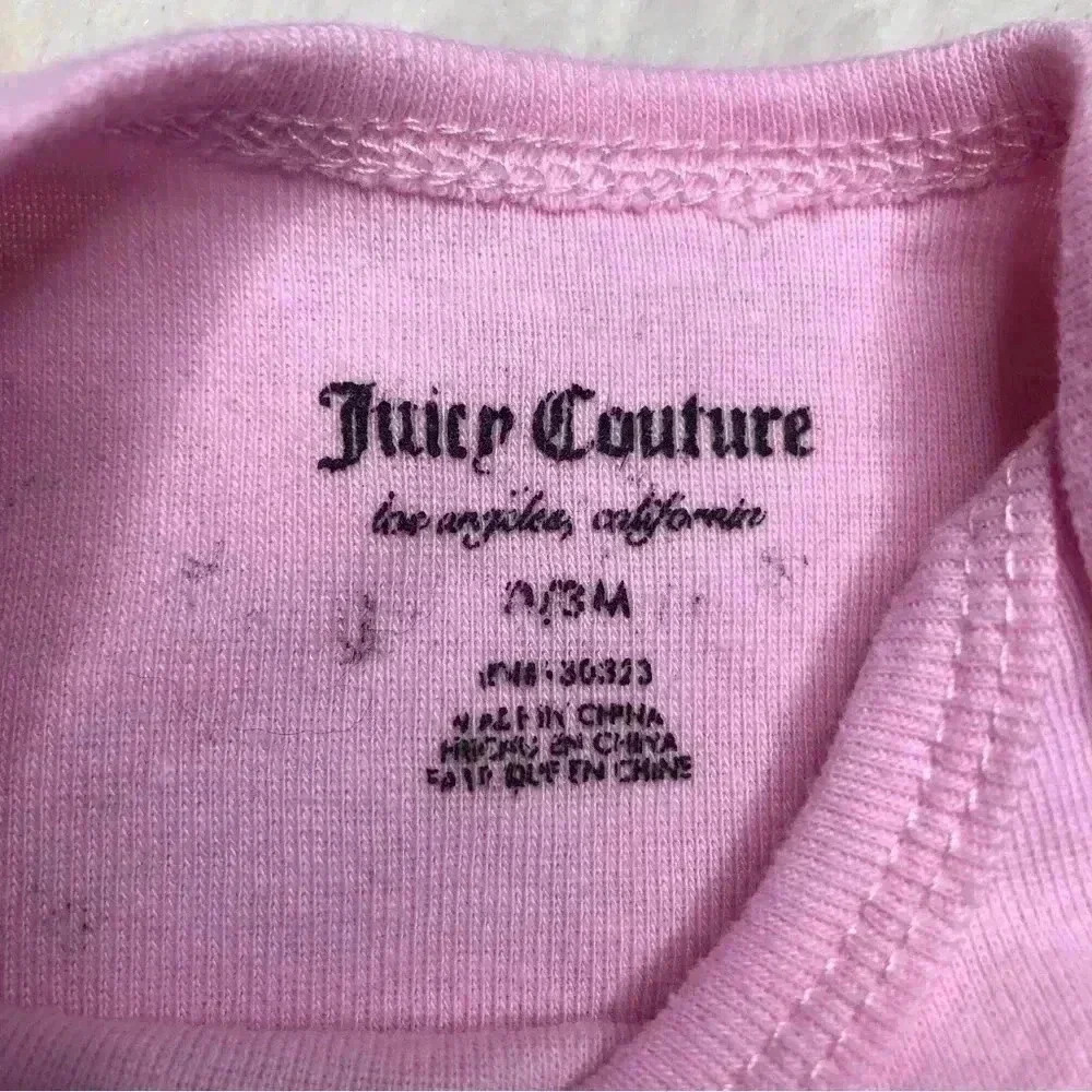 Juicy Couture Diaper Shirt  Onesie Pink Heart / Floral Size 0-3 Months - Picture 2 of 16